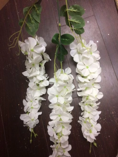 Artificial wisteria wedding decor Cream white realistic flower bouquet  