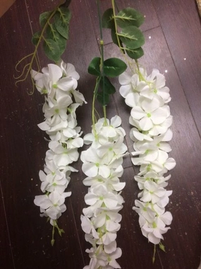Artificial wisteria wedding decor Cream white realistic flower bouquet  
