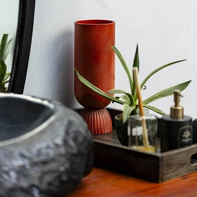 Asturias Aluminium Vase,hand-painted ceramic vase