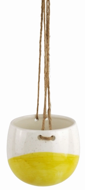 Avery Dot Round Hanging Planter Yellow,terracotta plant pot