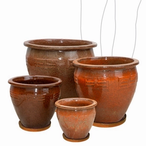 Aztec Planter - Jaffa,terracotta plant pot