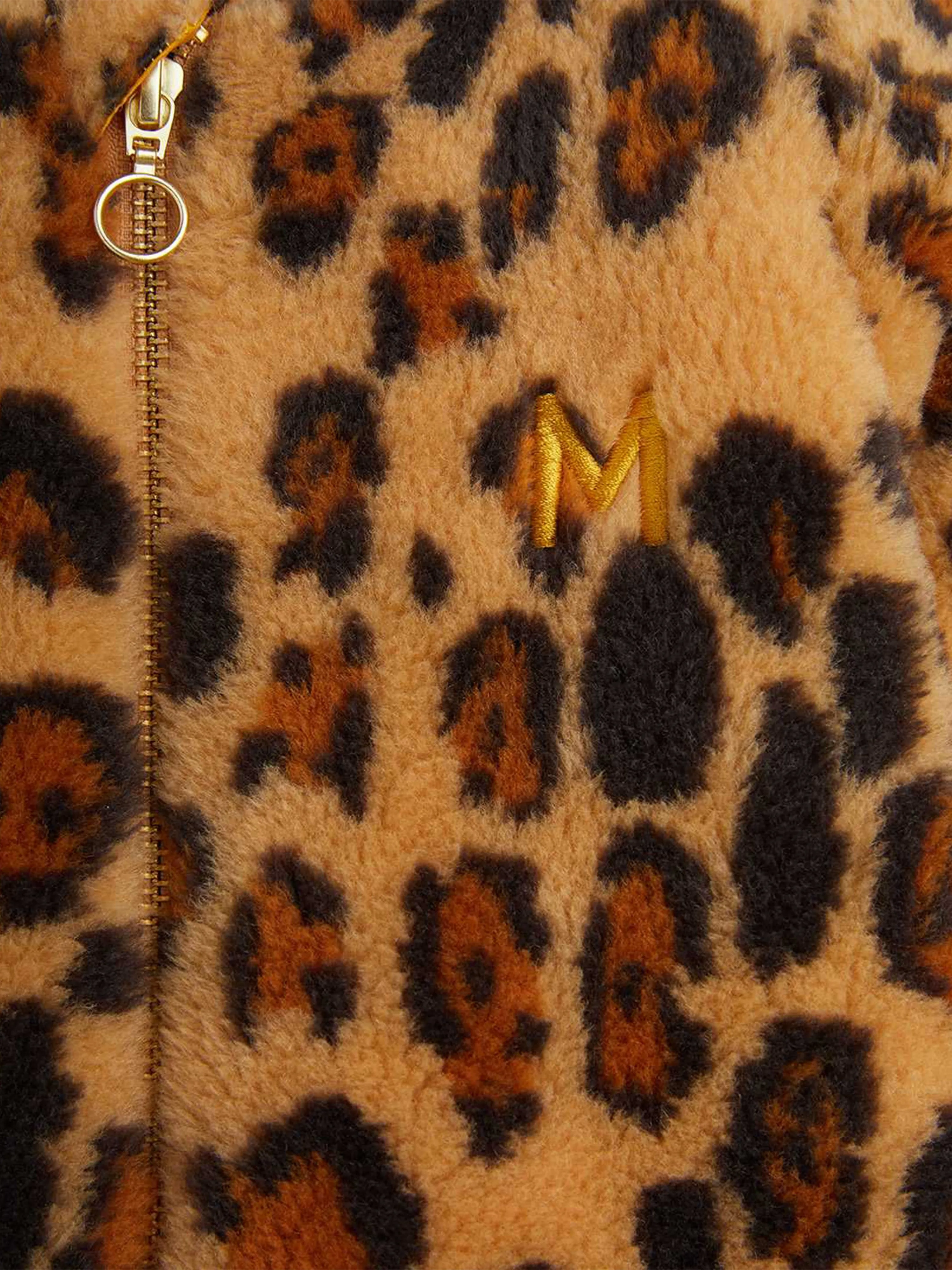 Brauner Kunstfell-Babystrampler mit Leopardenmuster für Mädchen