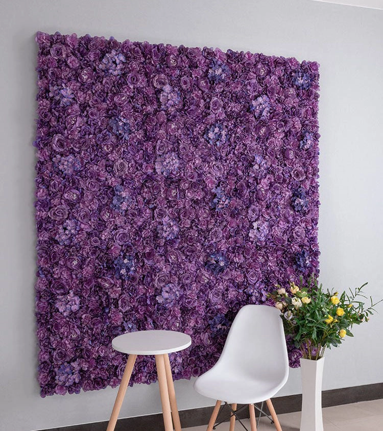 Backdrop Panel Roses Hydrangea Mat purple Artificial Flower Wall artificial flower bouquet  