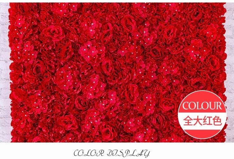 Backdrop Panel Roses Hydrangea Red mat Artificial Flower Wall realistic flower bouquet  