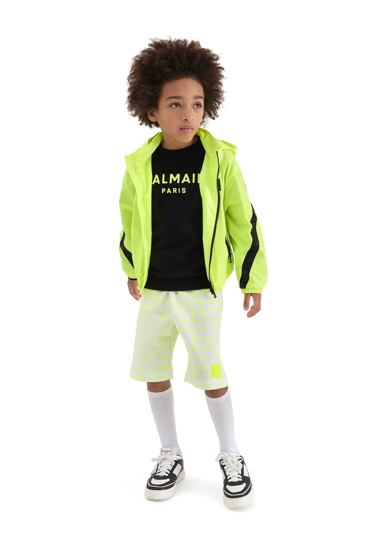 Balmain Jungen Leuchtend Gelbe Reißverschlussjacke