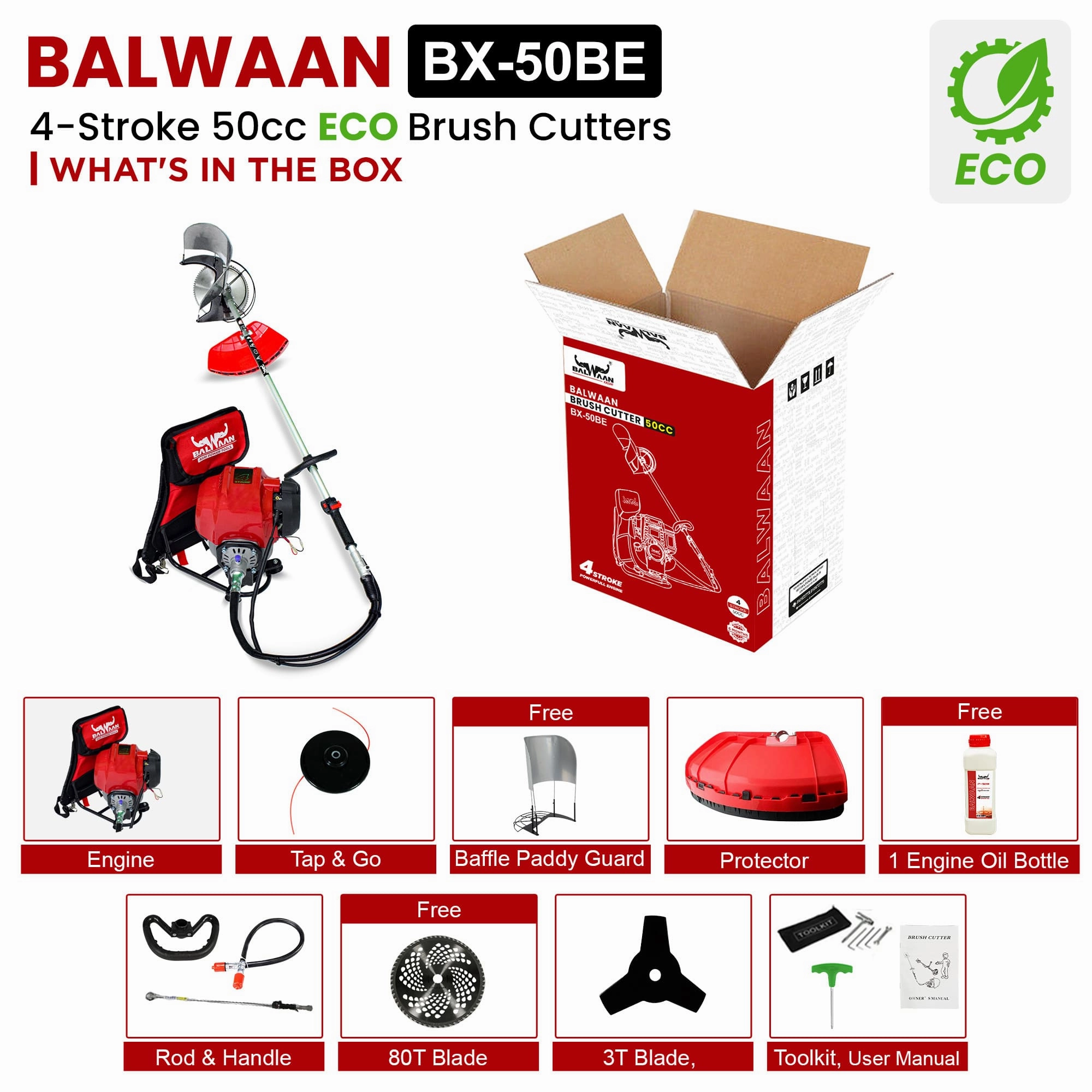 Balwaan 50cc Eco Back Pack Crop cum Grass Cutter|BX-50BE