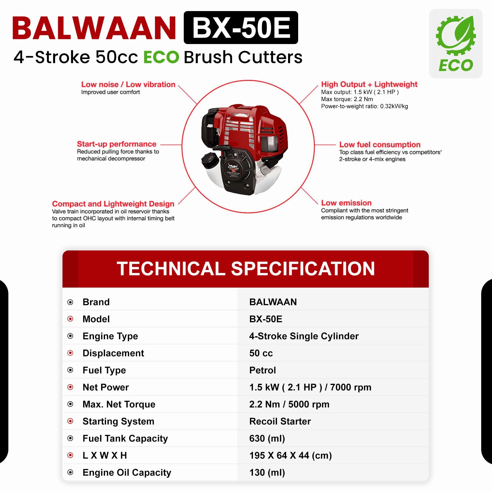 Balwaan 50cc Eco Side Pack Crop cum Grass Cutter|BX-50E