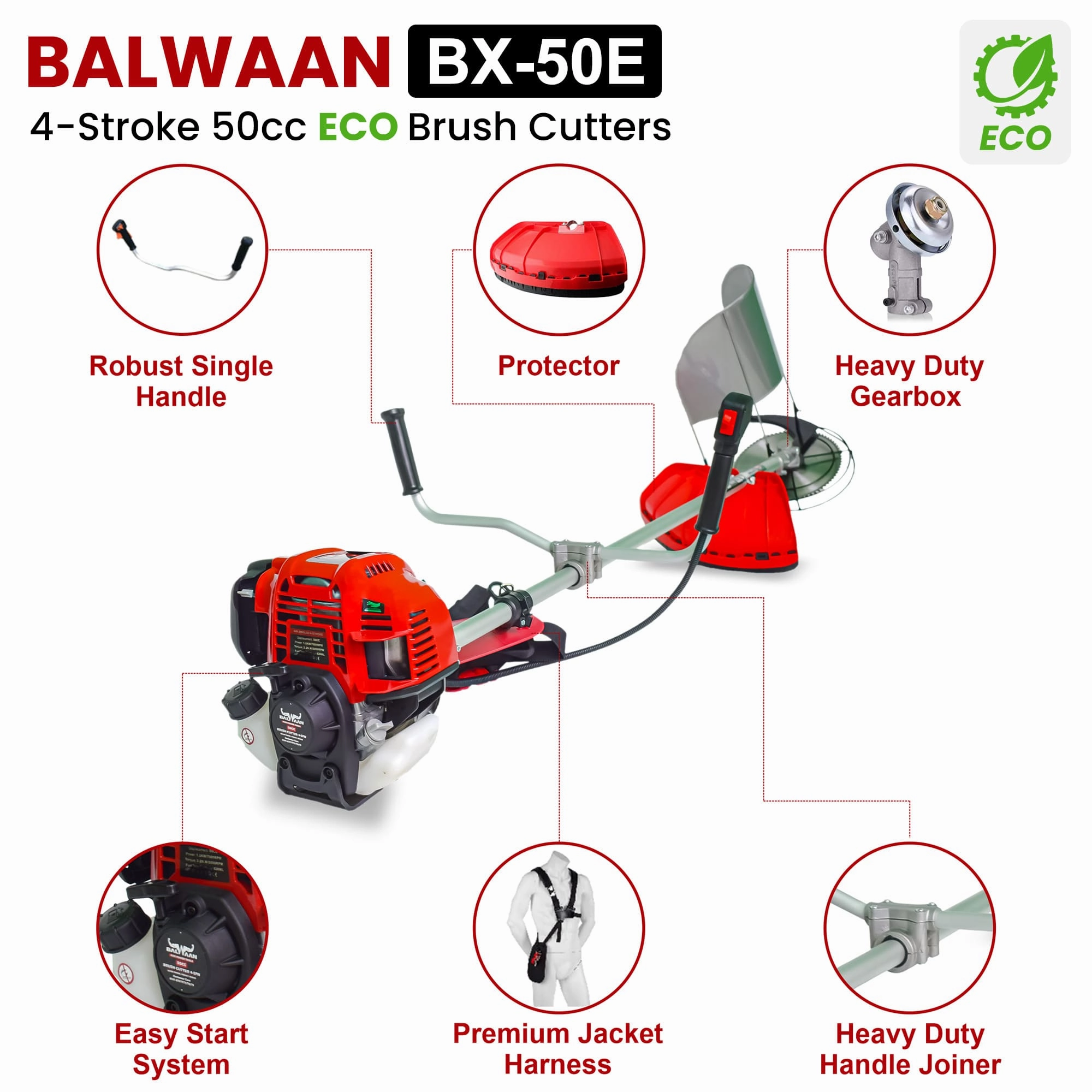 Balwaan 50cc Eco Side Pack Crop cum Grass Cutter|BX-50E