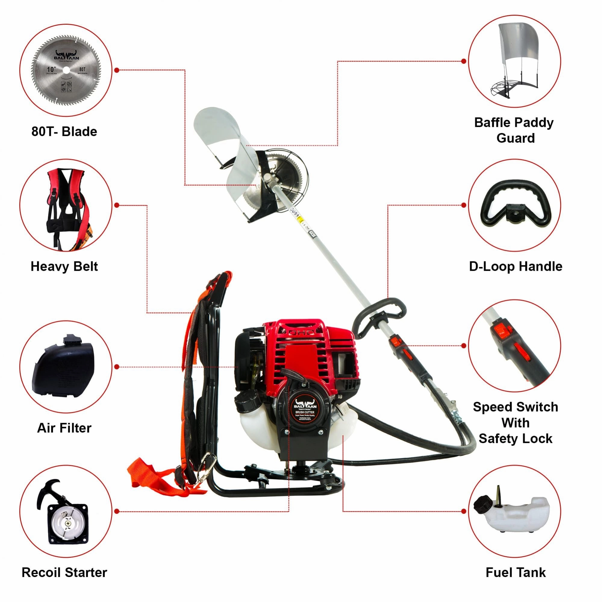 Balwaan BX-35B Back Pack Crop cum Grass Cutter| 35cc