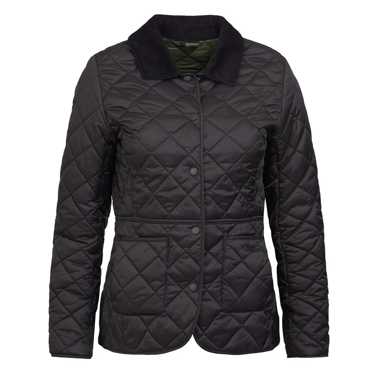 Barbour Damen Deveron Steppjacke Schwarz / Olive