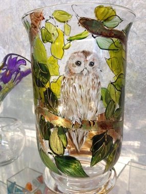 Barny - Barn owl hurricane lamp,classic table vase