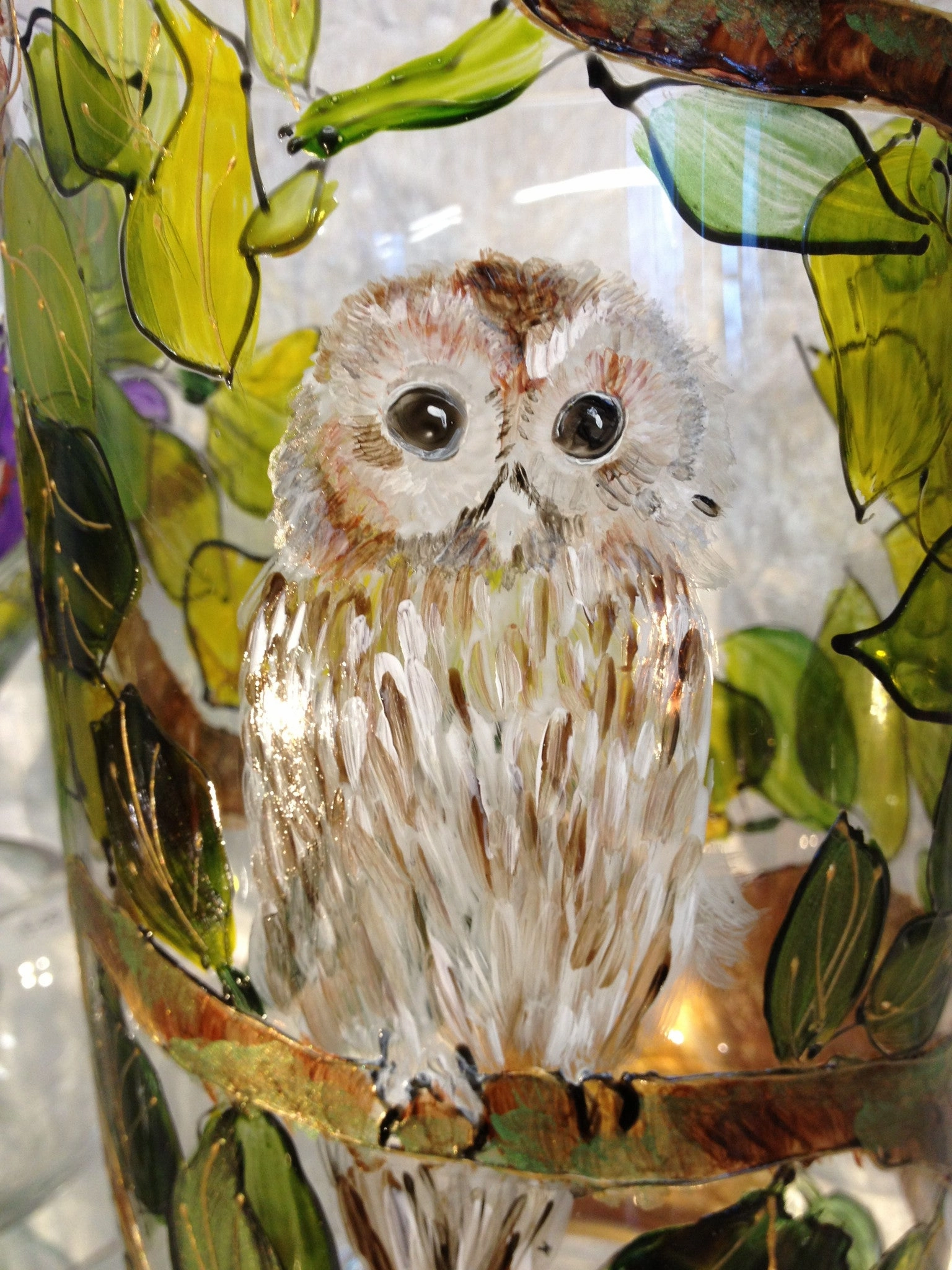 Barny - Barn owl hurricane lamp