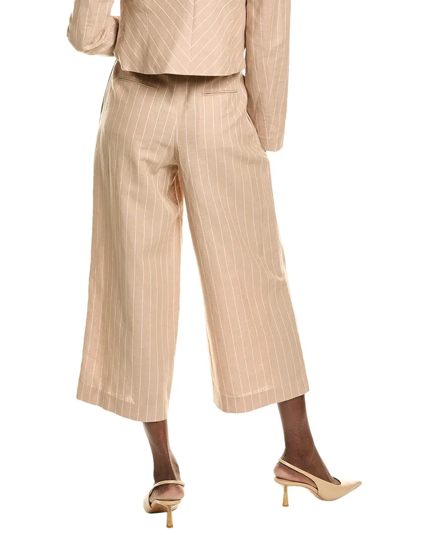 BCBGMAXAZRIA Weit geschnittene Leinen-Mix Crop-Hose