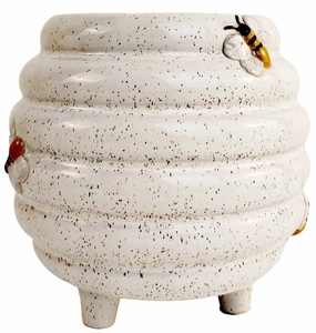 Beehive Planter with legs White & Sand,terracotta plant pot