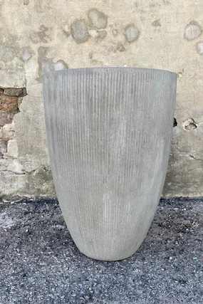 Ben Pot Vertical Ridged Light Grey Large,indoor flower container