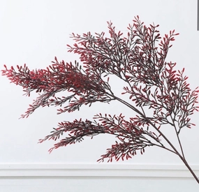 Big real touch maroon burgundy brawn leaf artificial greenery artificial flower bouquet  