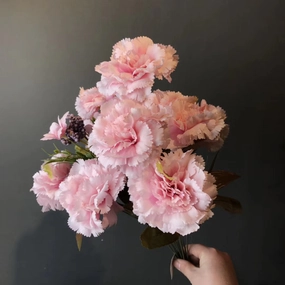 Big stem Carnation Light Pink realistic flower bouquet  