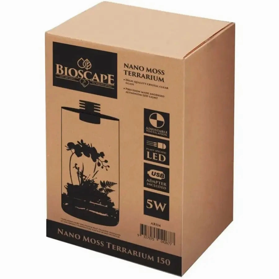 Bioscape 150 cylinder Nano Moss Terrarium (4.1 litre) with Grow Light