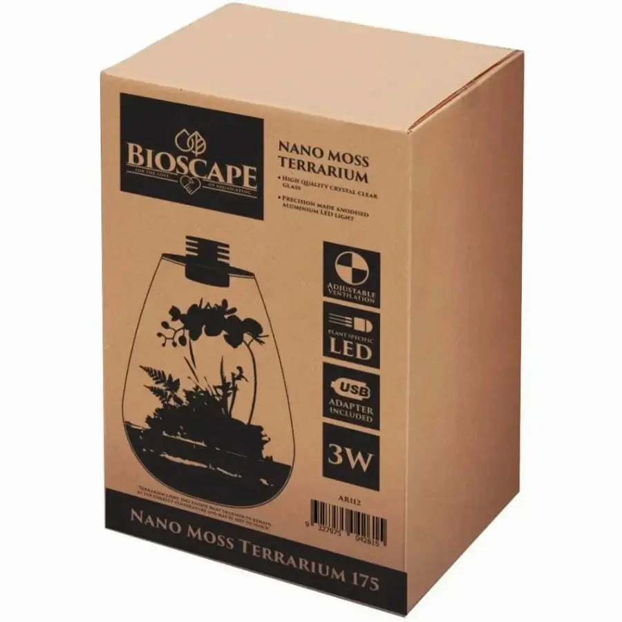 Bioscape 175 rounded Nano Moss Terrarium (3 litre ) with Grow Light