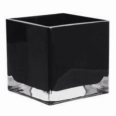 Black 3" Cube Vase- BLA4,aesthetic flower vase