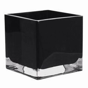 Black 4" Cube Vase- BLA1,aesthetic flower vase