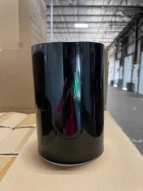 Black 4"x6H Cylinder Vase Thick Glass,aesthetic flower vase