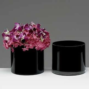 Black 5" Cylinder Vase Glass Vase wedding centerpiece,aesthetic flower vase