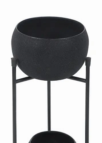 Black Apple Planter, Double Layered (Set of 2)
