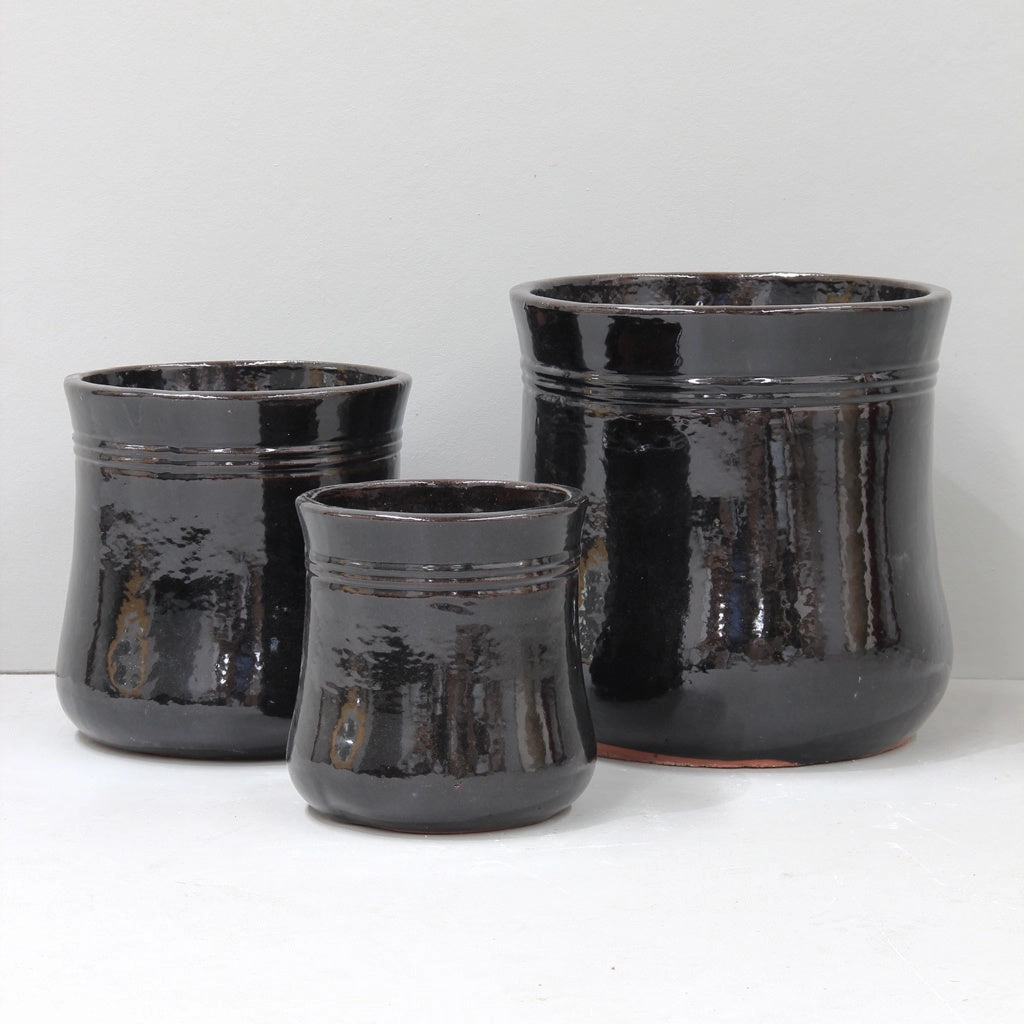 Black Thimble Bowl,terracotta plant pot