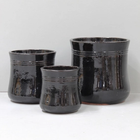 Black Thimble Bowl,terracotta plant pot