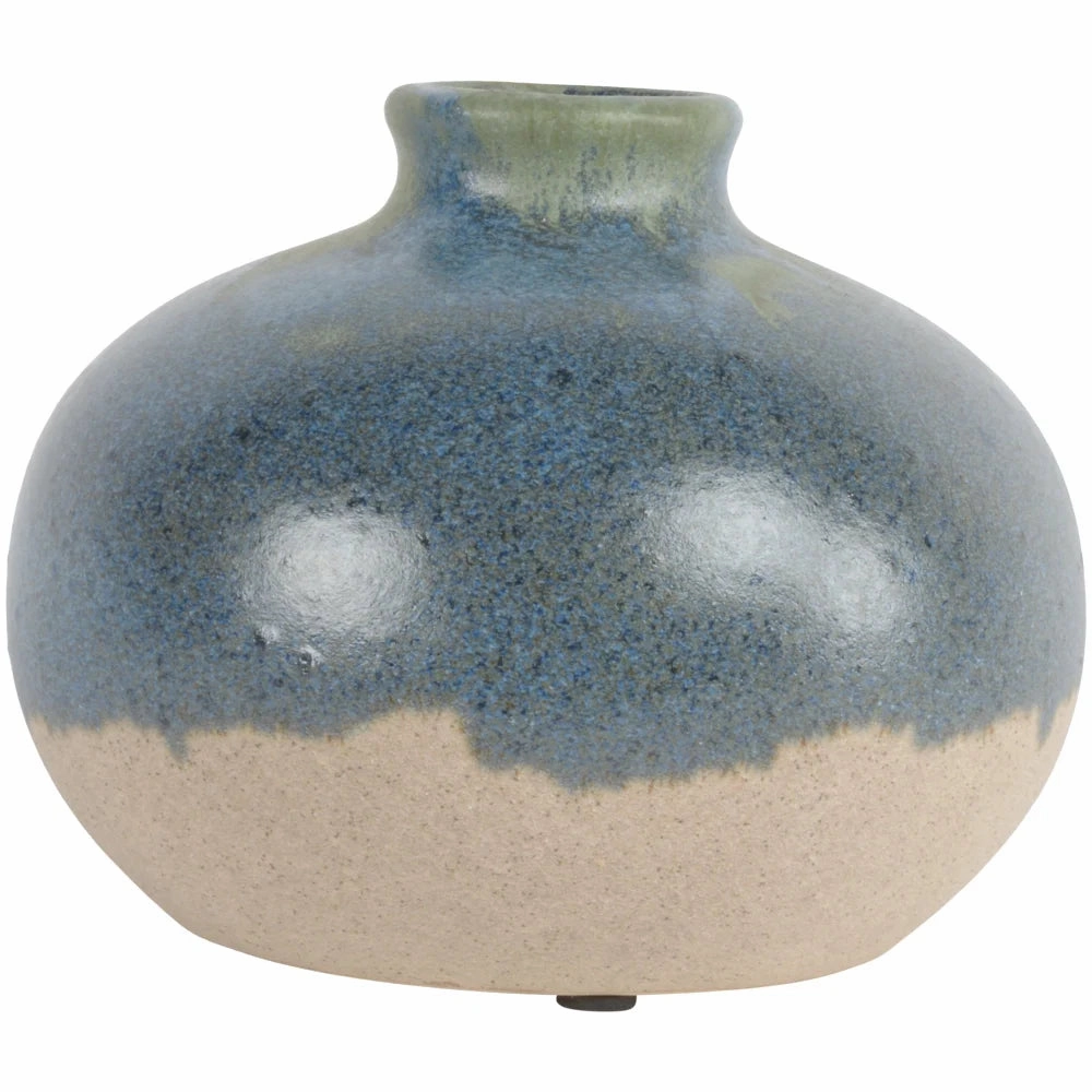 Blue / Green Dipped Bud Stem Vase 21cm
