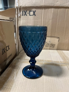 Blue Color diamond drinking Glass drinkware cup goblet,aesthetic flower vase