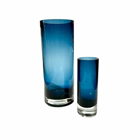 Blue glass vase pair,hand-painted ceramic vase
