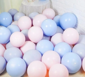 blue pink purple 100 pcs Mix Pastel color Double layer balloon baby shower realistic flower bouquet  