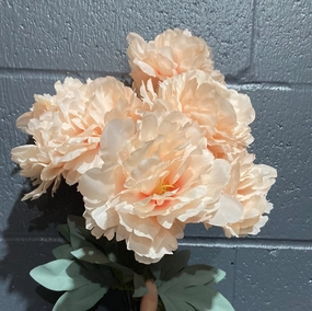 Blush pink 9 head PEONIES PEONY bunch coffee/ chocolate realistic flower bouquet  