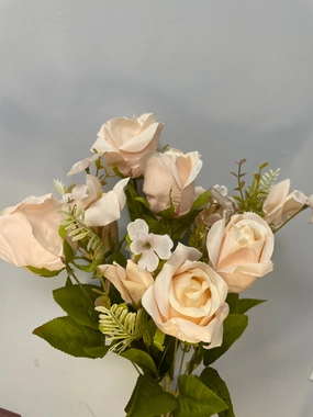Blush Pink ROSE BUNCH With fillers pinky realistic flower bouquet  