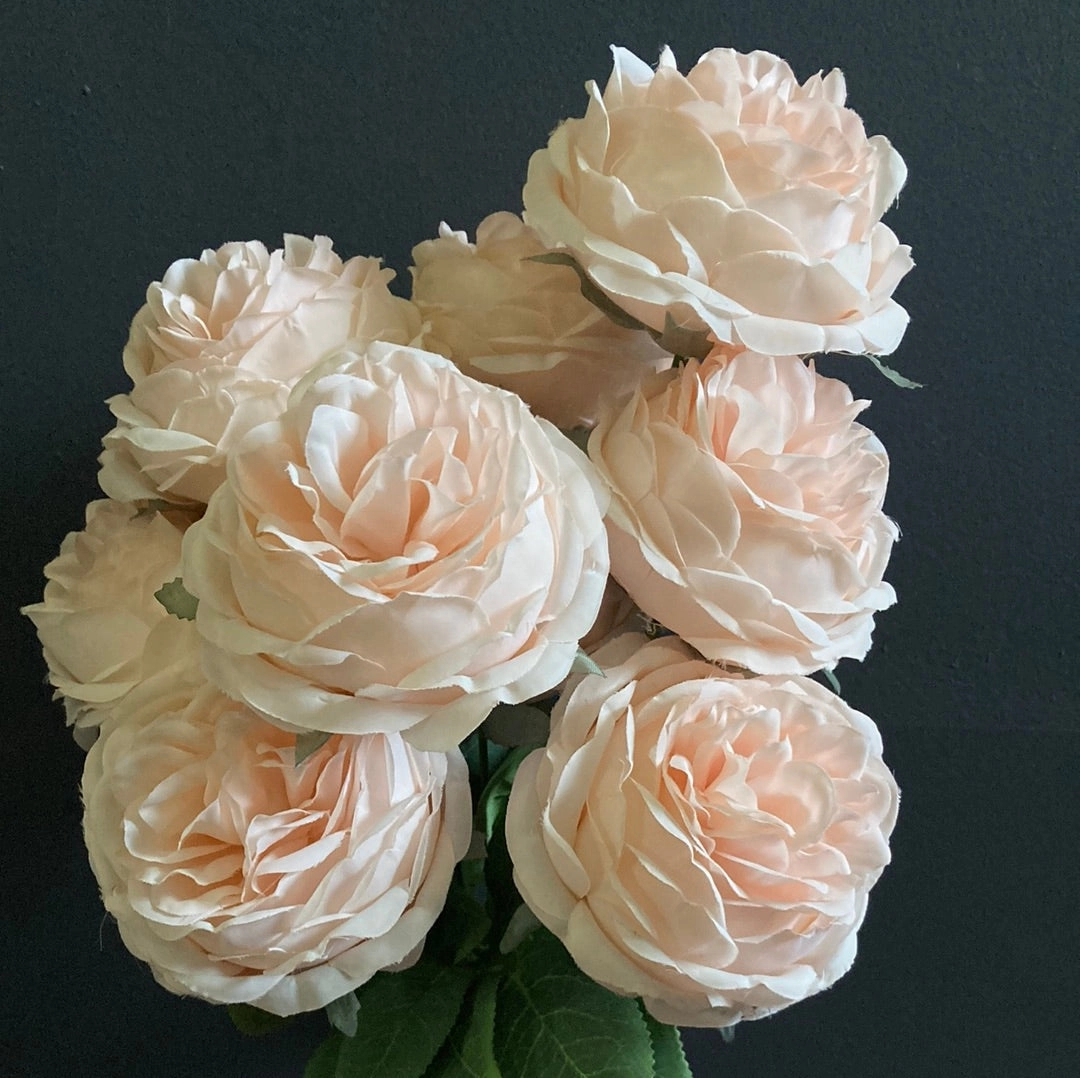 Blush puffy ROSE BUNCH artificial flower bouquet  