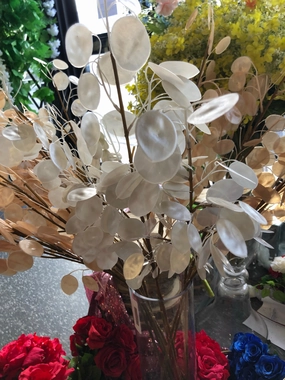 Blush Shell long stem for lunaria Wedding artificial flower realistic flower bouquet  