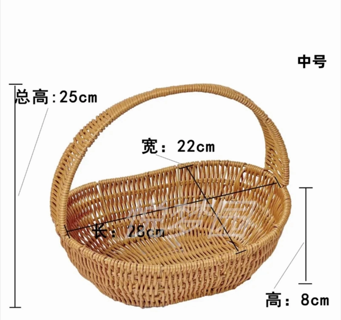 Boat Basket Rattan (M) realistic flower bouquet  