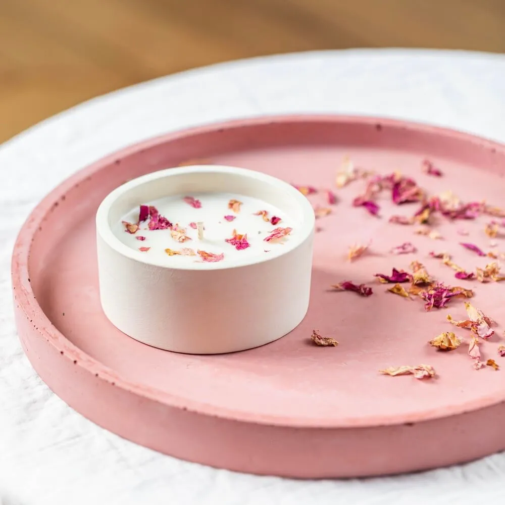 Bougie fleurie rose sauvage