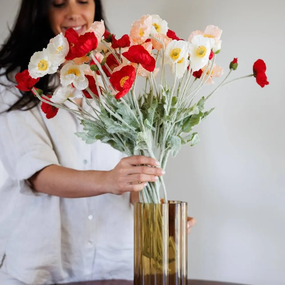 Bouquet de fleurs artificielles Pavots