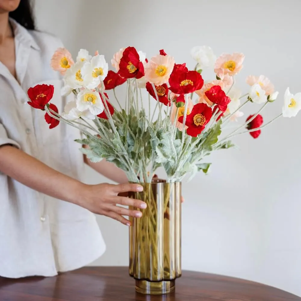 Bouquet de fleurs artificielles Pavots