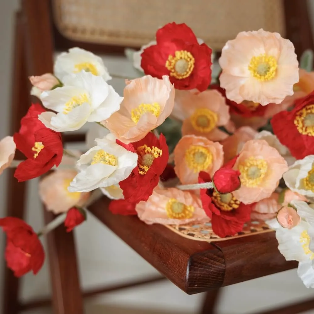 Bouquet de fleurs artificielles Pavots