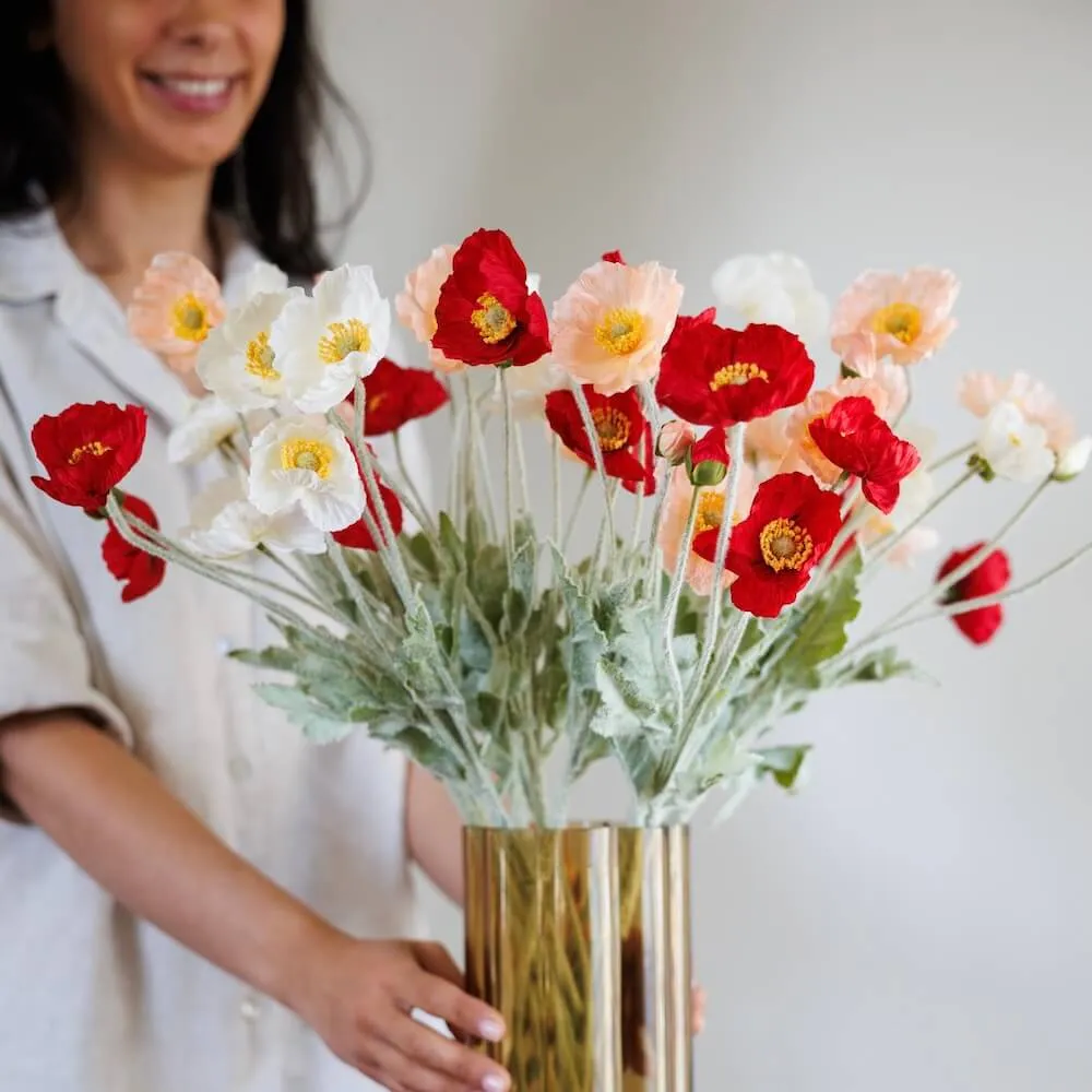 Bouquet de fleurs artificielles Pavots