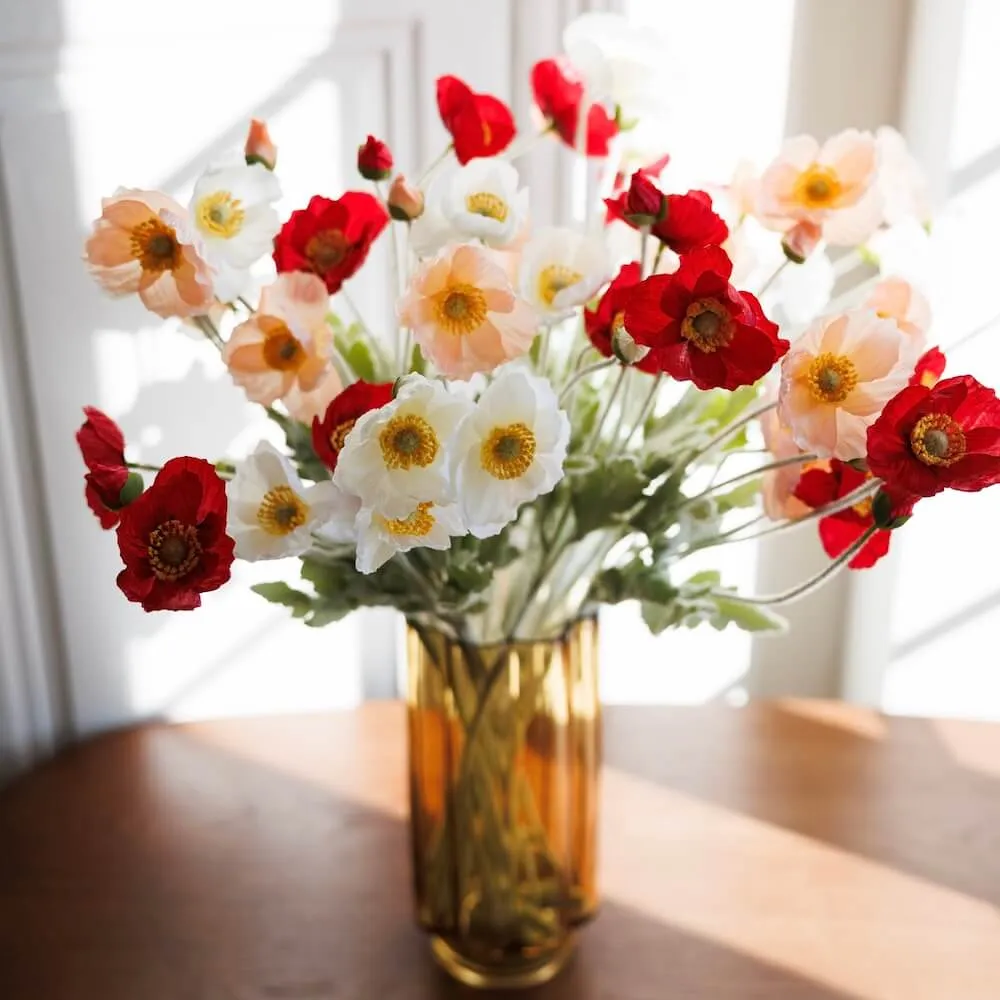 Bouquet de fleurs artificielles Pavots