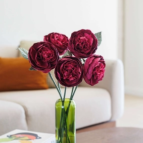 Bouton de pivoine en papier bordeaux,mother's day bouquet