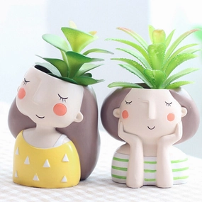 Boys and Girl Design Flower,hand-painted ceramic vase