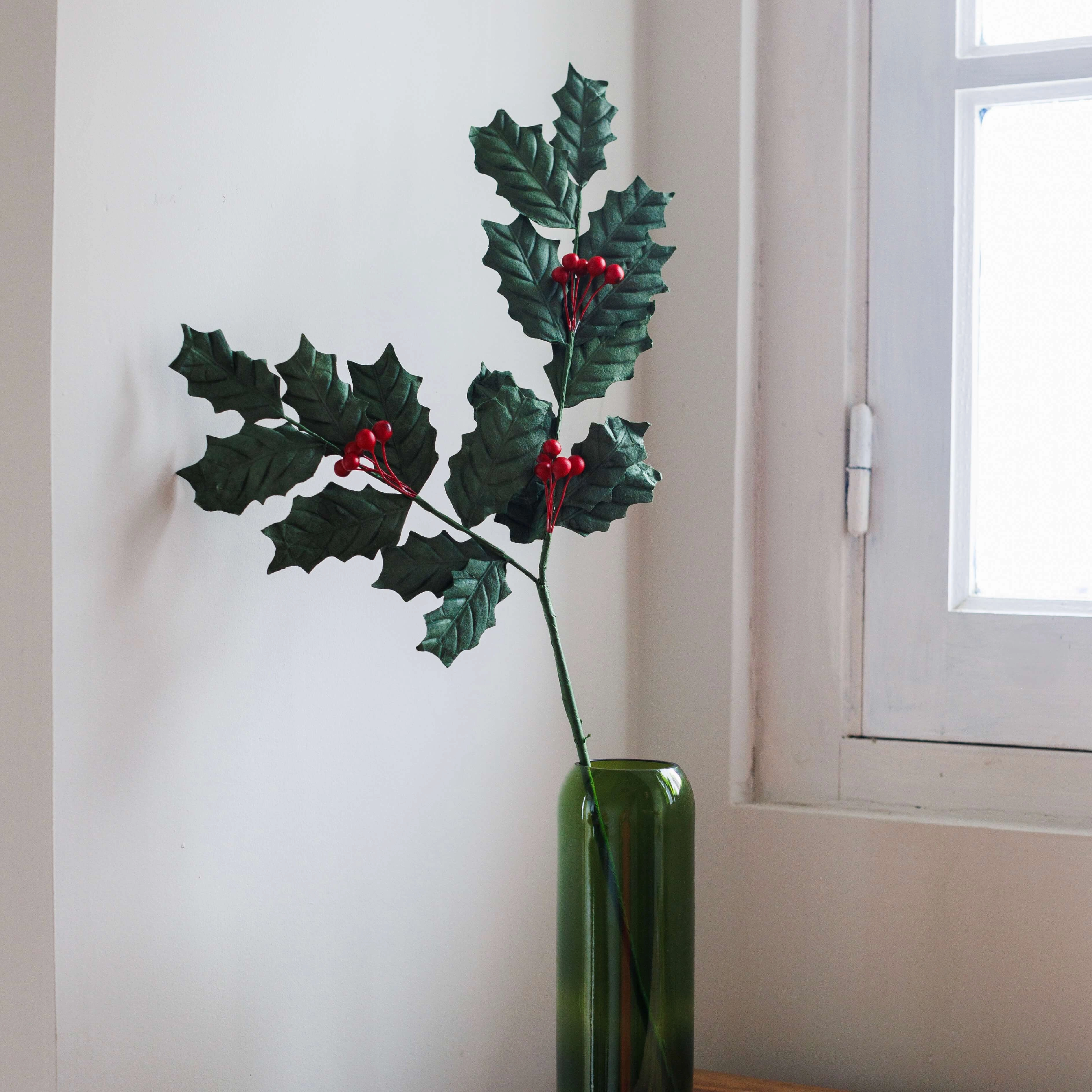 Branche de houx en papier