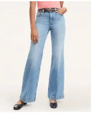 Brooks Brothers Damen-Schlagjeans Mittelblau Brooks Brothers