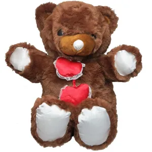 Brown Bear with Hearts,realistic flower bouquet 